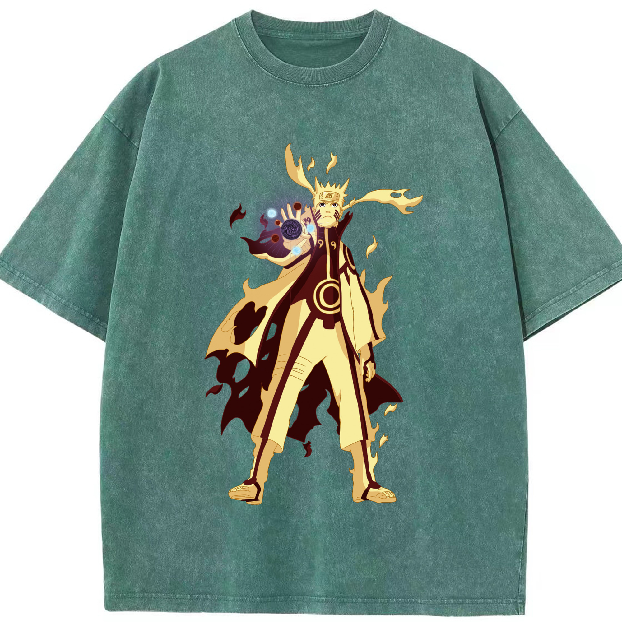 （画像用） NARUTO -ナルト- うずまき ナルト Uzumaki Naruto 綿100% ヴィンテージ風 半袖Tシャツ（フロントプリント）